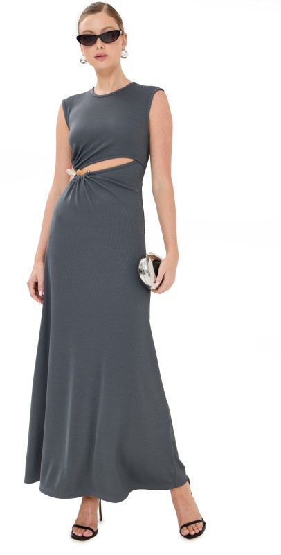 Christopher Esber Concave Stone Tank Dress Steel