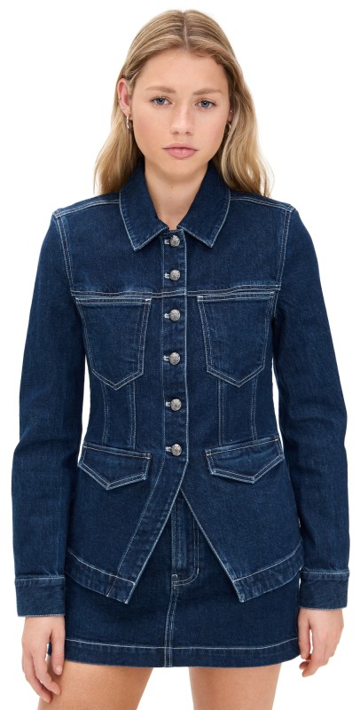 Veronica Beard Jean Alfie Jacket Indigo Rinse