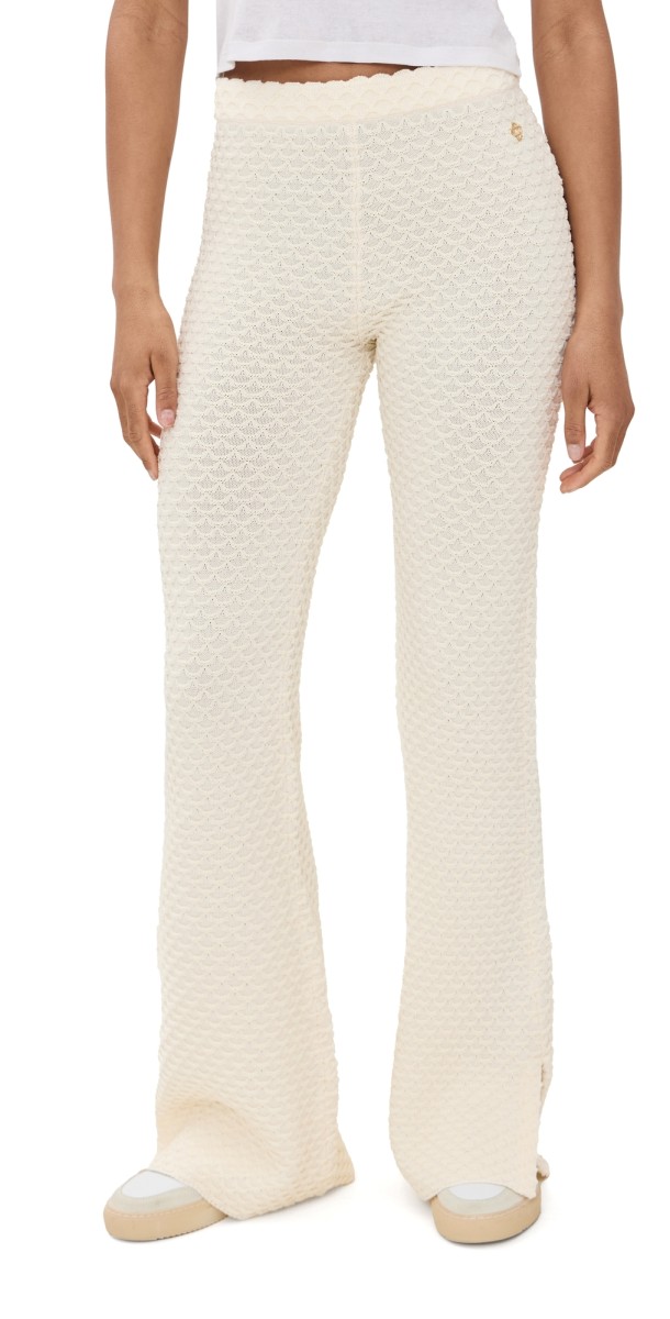 Casablanca Long Textured Summer Trousers White