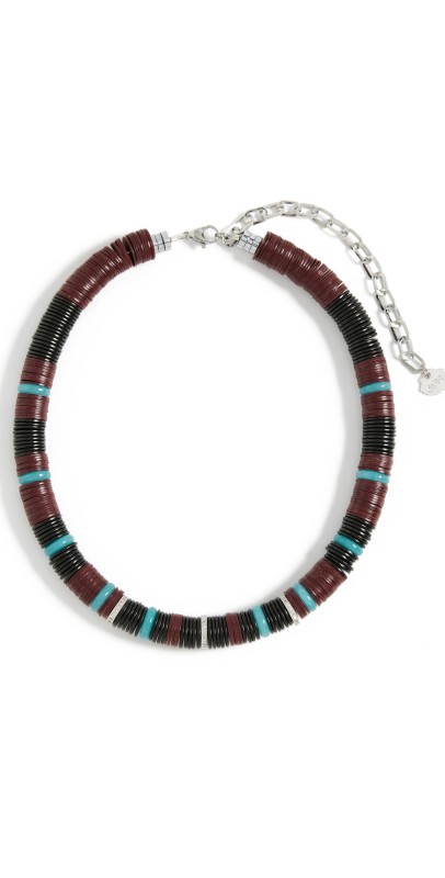 Hijas de Puka Bead Necklace Black/Burgundy/Turquois