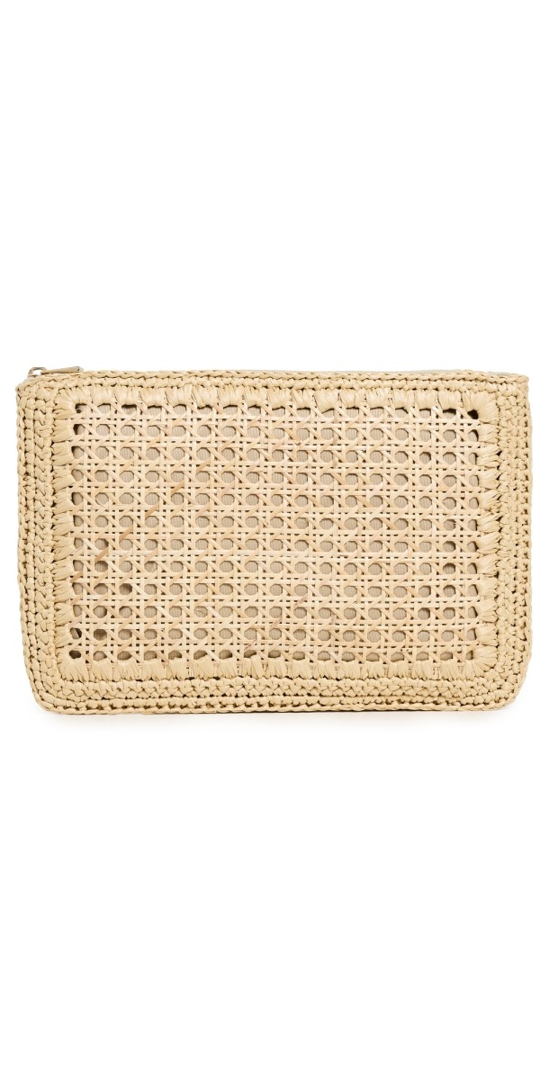 Caterina Bertini Woven Clutch Nat