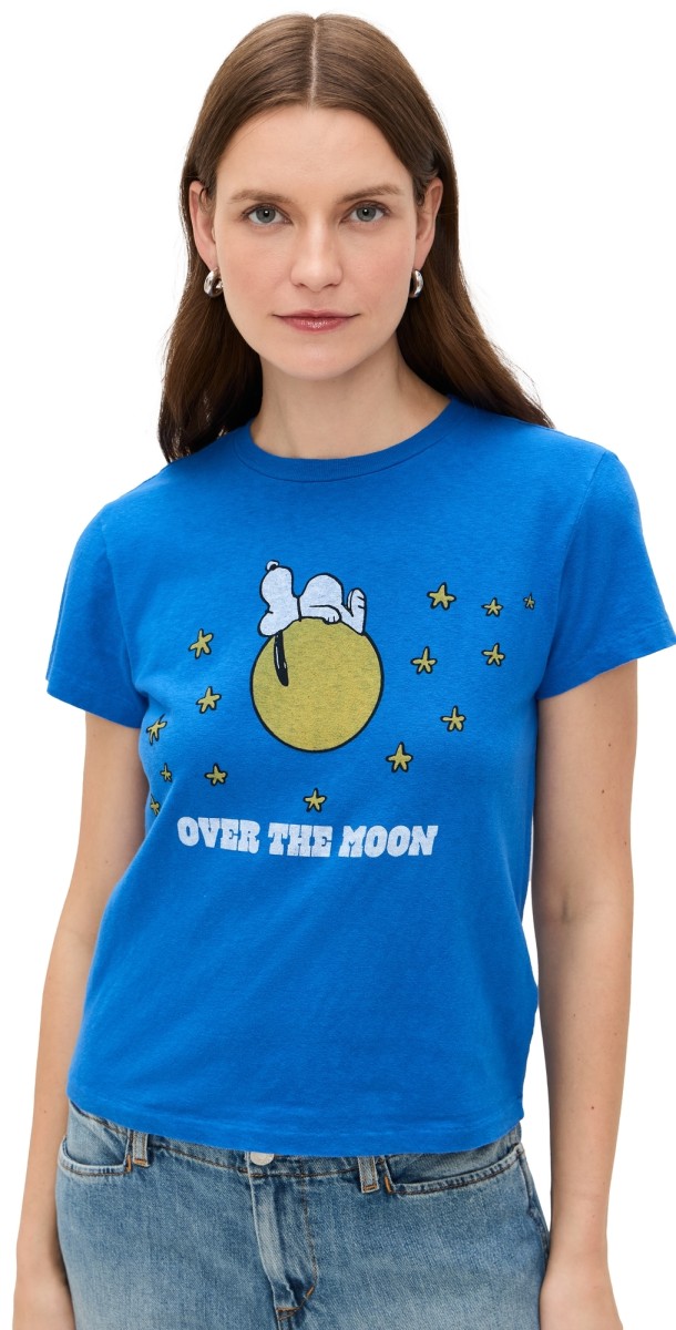 RE/DONE Classic Tee Snoopy Moon Lapis