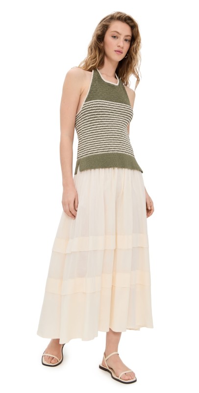 Tanya Taylor Miller Dress Fern Multi/Ivory