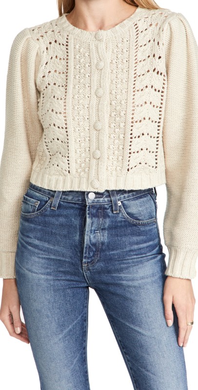 LoveShackFancy Frankel Cardigan Sand Castle