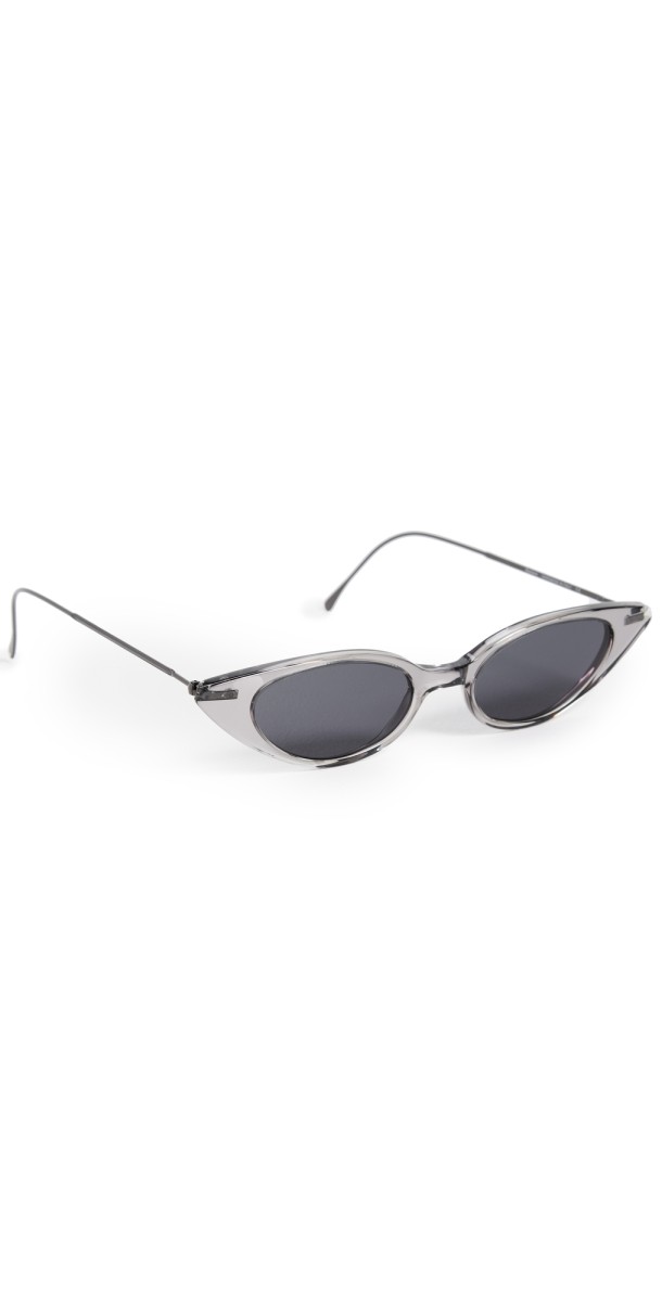 Illesteva Marianne Sunglasses Grey/Gunmetal/Grey Flat