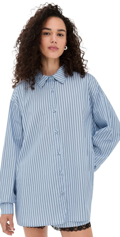 VRG GRL June Shirt Blue Stripe Blue Stripe