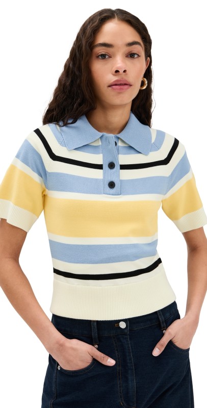 ALIGNE Emmet Knitted Polo Stripe