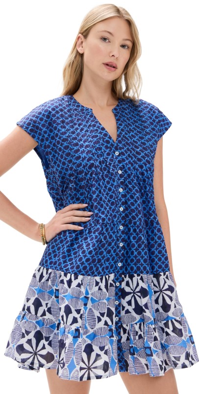Marea Mackenzie Dress Blue Porto Print