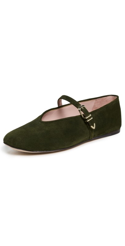 Favorite Daughter Margot Mary Jane Flats Moss Green