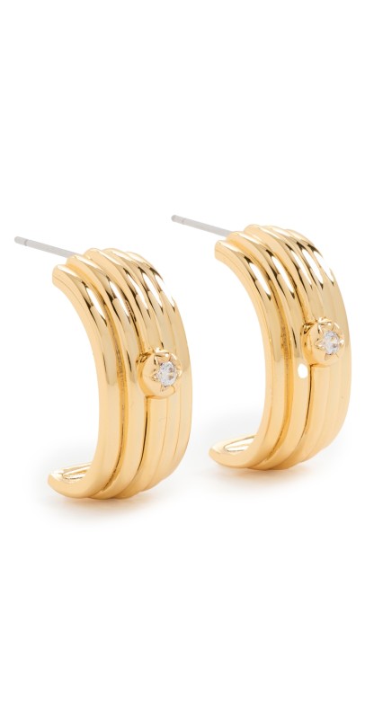 Luv Aj The Ridged Positano Studs Gold