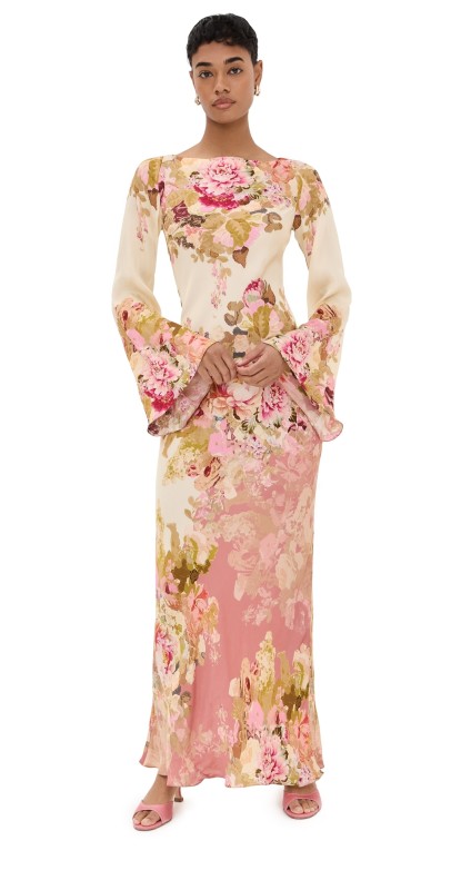 Hemant and Nandita Long Dress Ivory Mix