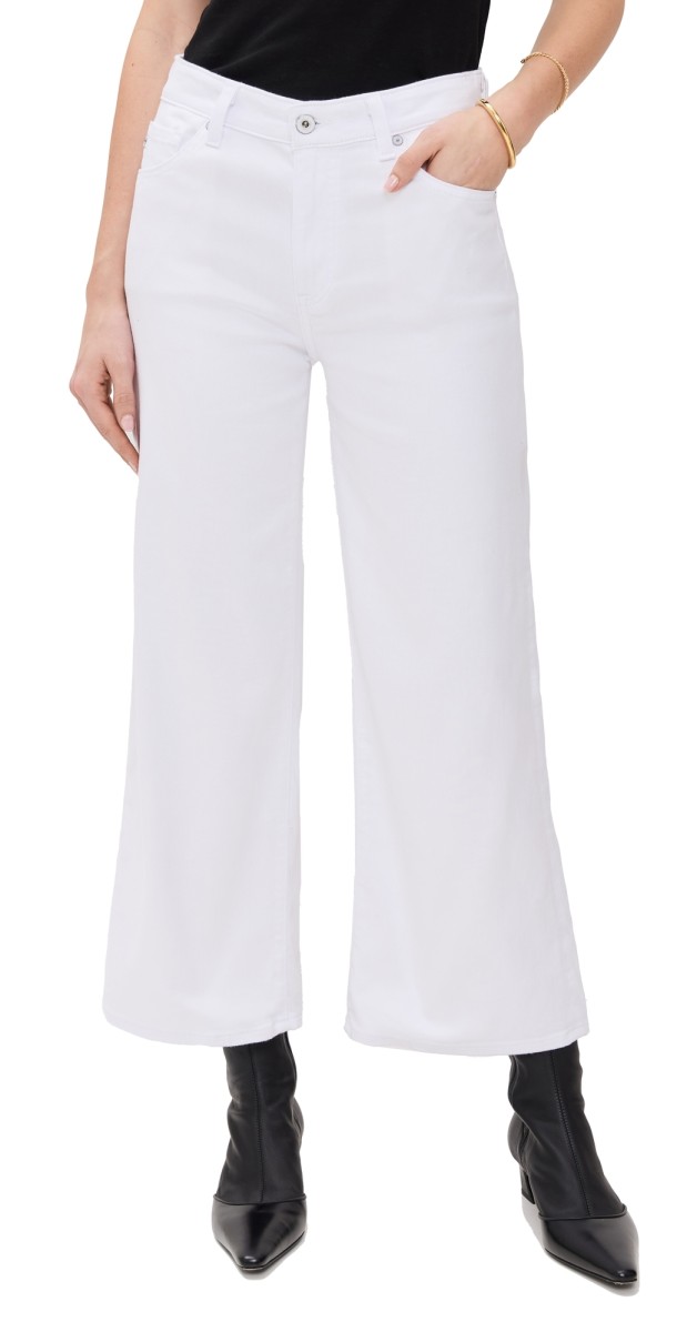 AG Saige Wide Leg Crop Jeans GALLERY WHITE