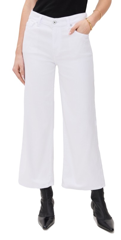 AG Saige Wide Leg Crop Jeans GALLERY WHITE