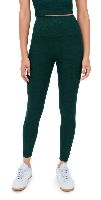 Beyond Yoga Spacedye Caught In The Midi Highwaisted Leggings Dark Spruce Green Heather