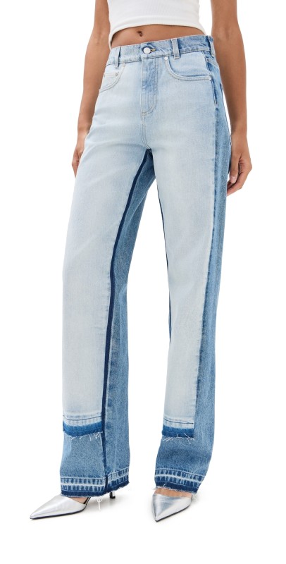 Stella McCartney Mixed Denim Jeans Two Tonal Denim Wash