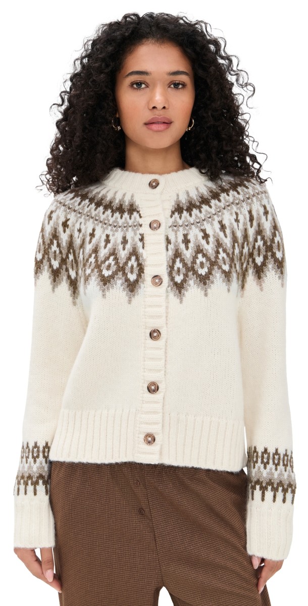Jenni Kayne Thatcher Crewneck Cardigan Ivory