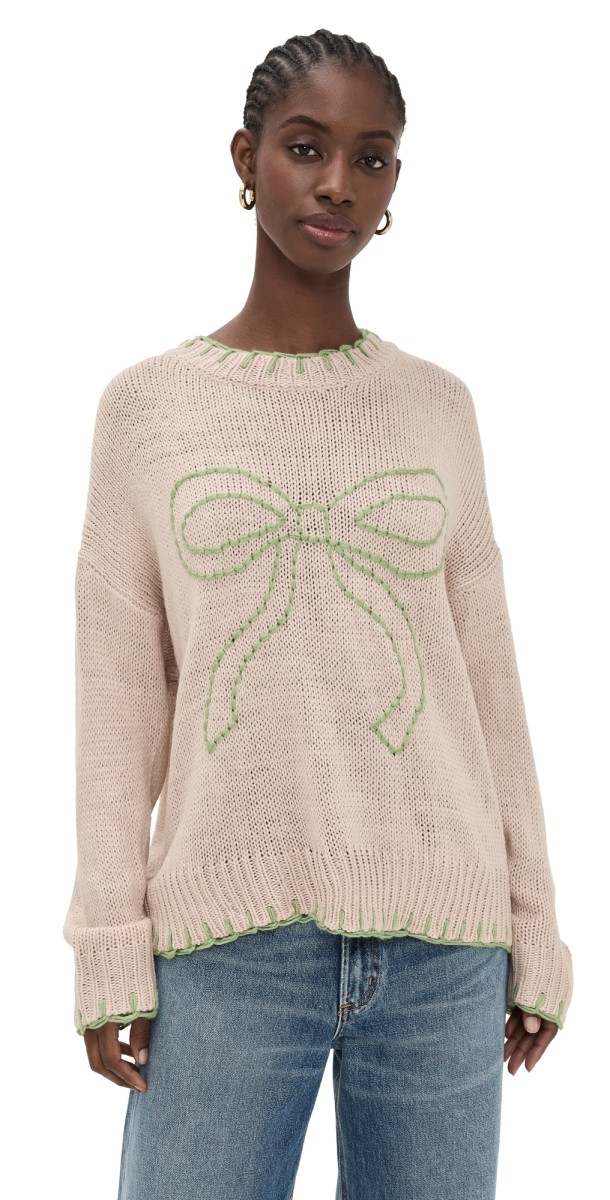 Bailey Rose Bow Sweater Bone