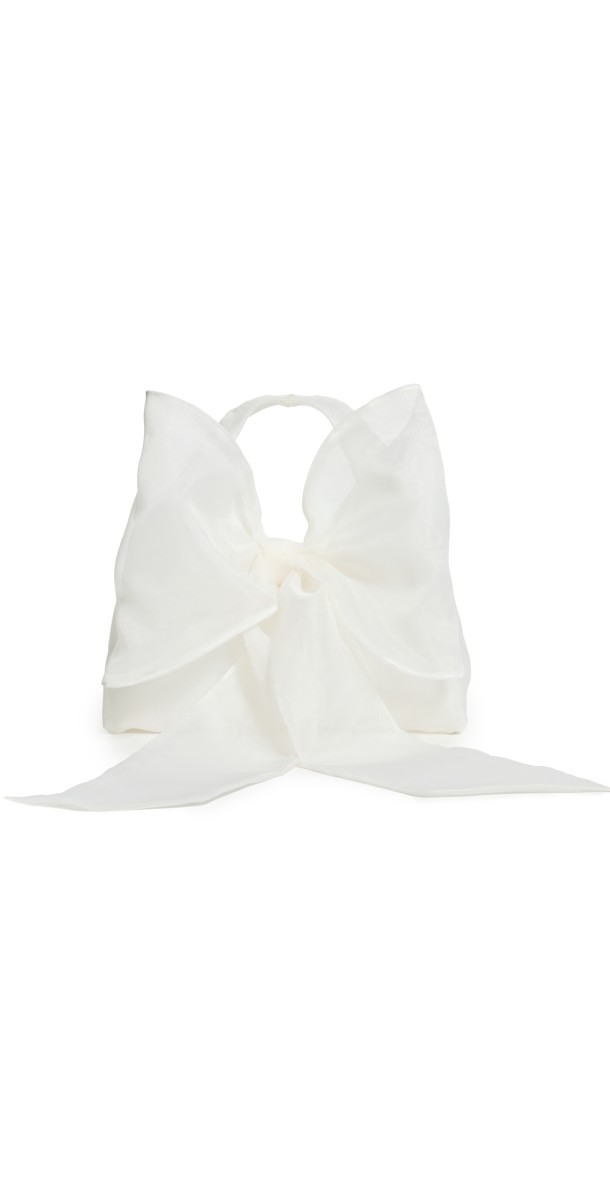 Loeffler Randall Sheer Bow Clutch Pearl