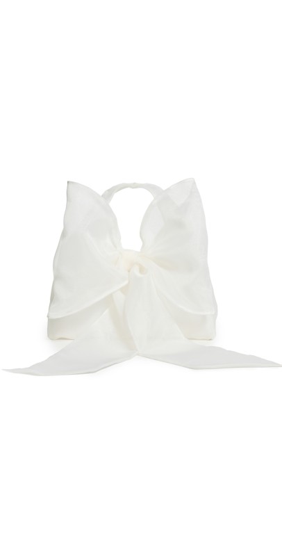 Loeffler Randall Sheer Bow Clutch Pearl