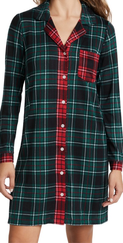 Emerson Road Glance Plaid Sleepshirt Black/Forest/Crimson