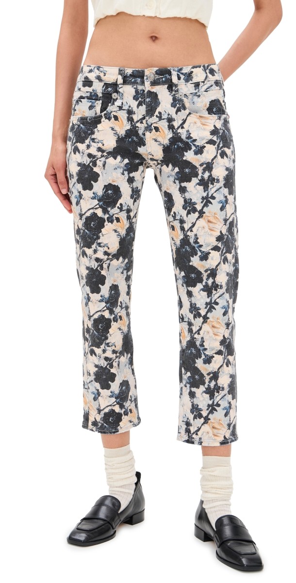 R13 Boy Straight Jeans Abstract Floral