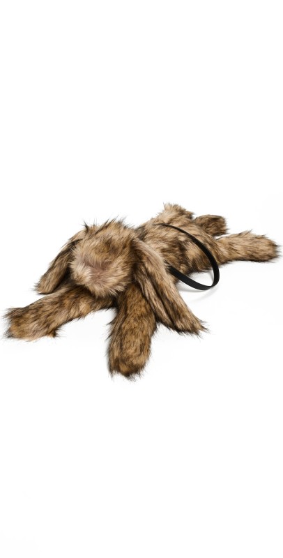 Simone Rocha Faux Fur Hare Crossbody Bag Brown/Clear