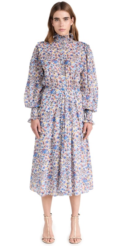Isabel Marant Étoile Galoa Dress White/Blue