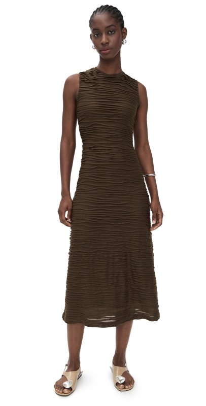 Proenza Schouler White Label Laura Dress in Textured Cotton Wood