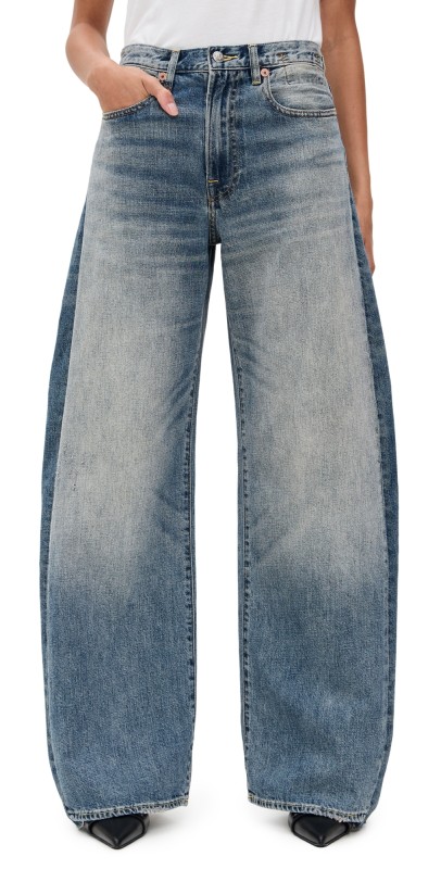 R13 Insert D'Arcy Loose Jeans Vintage Indigo Colorblock