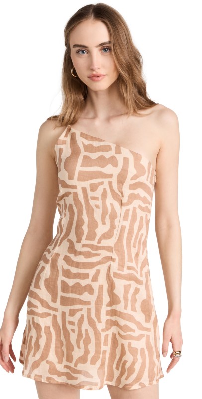 FAITHFULL Zippora Mini Dress Tulli Print Neutral