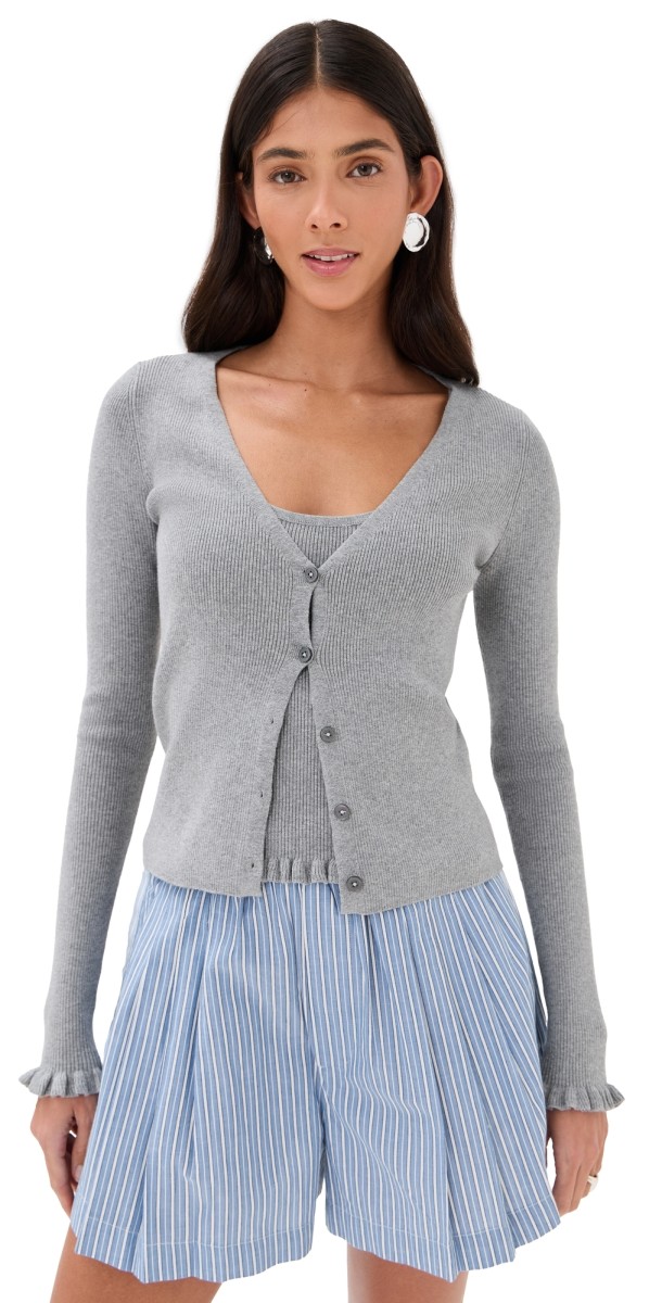 LE BOP Ribbed Cardigan Black & White