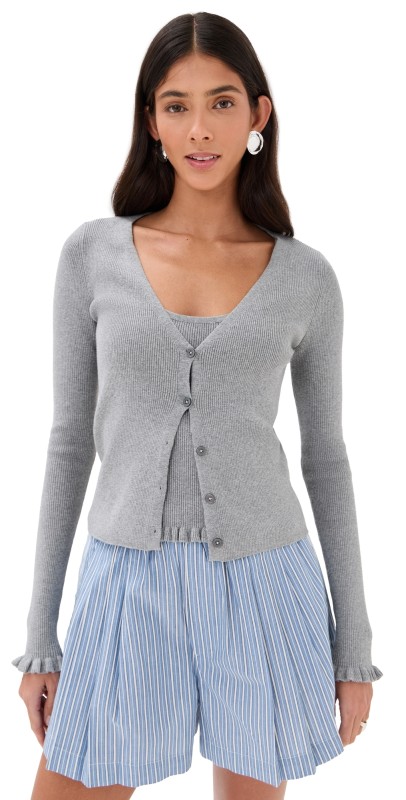 LE BOP Ribbed Cardigan Black & White