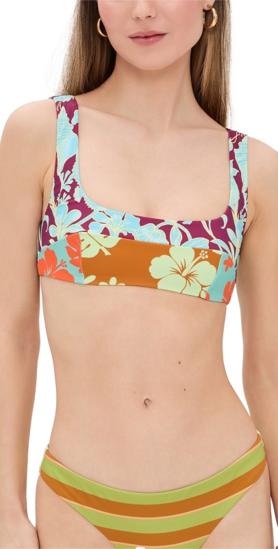 ALÉMAIS Poppy Spliced Square Neck Top Multi