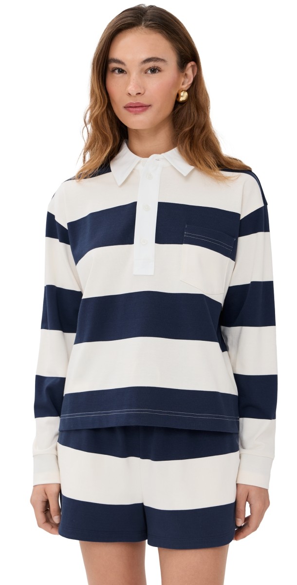 LE BOP Hayley Polo Shirt Navy/Ivory