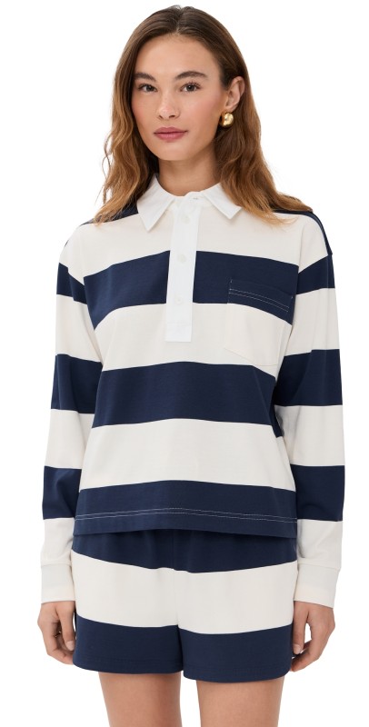 LE BOP Hayley Polo Shirt Navy/Ivory