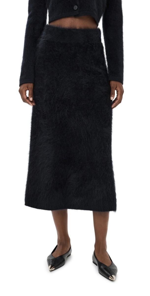 LISA YANG Asta Cashmere Skirt Black Brushed