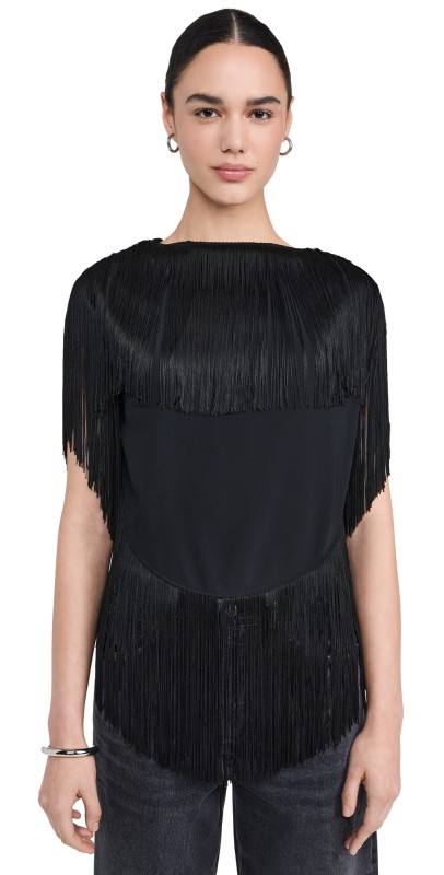 MM6 Maison Margiela Fringe Top Black