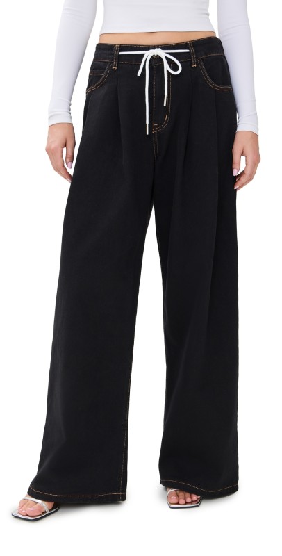 Lioness Slouched Tie Up Pants ONYX