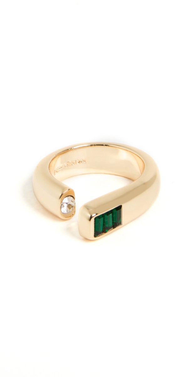DEMARSON Ali Ring 12K Shiny Gold/Emerald