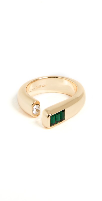 DEMARSON Ali Ring 12K Shiny Gold/Emerald