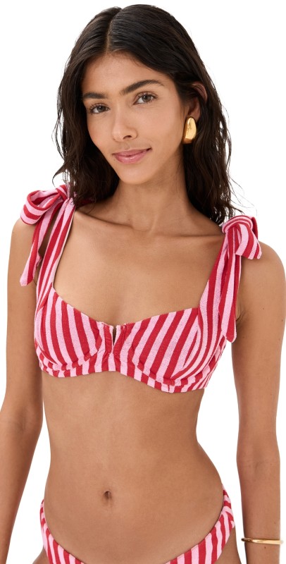 Beach Riot Blair Bikini Top Candy Cane Stripes