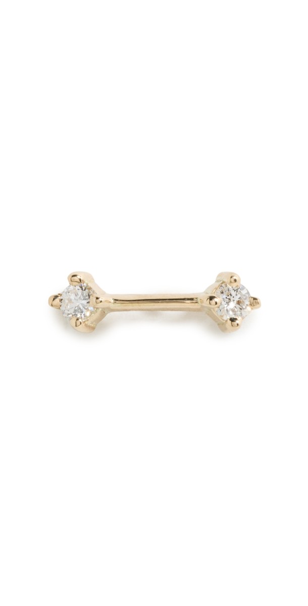 Zoe Chicco 14k Gold Prong Dash Single Stud Earrings 14k Yellow Gold