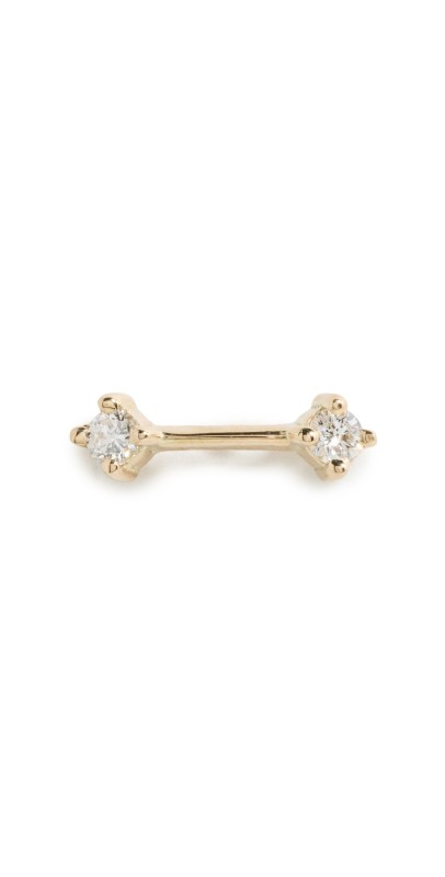 Zoe Chicco 14k Gold Prong Dash Single Stud Earrings 14k Yellow Gold