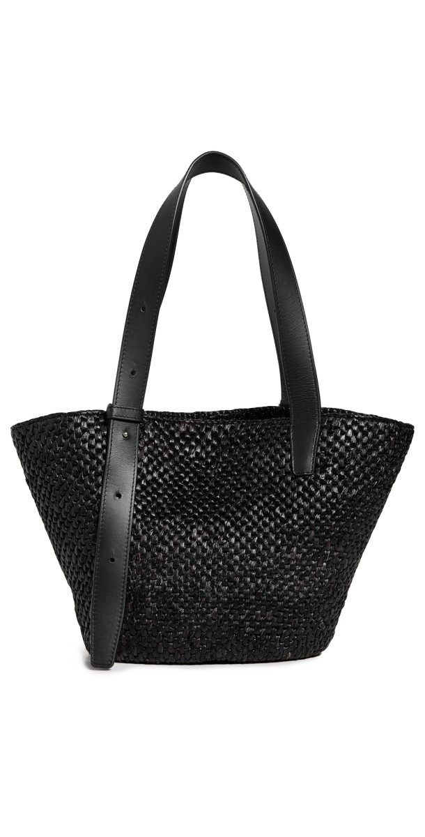 LIÉ STUDIO The Bianca Small Raffia Bag Black