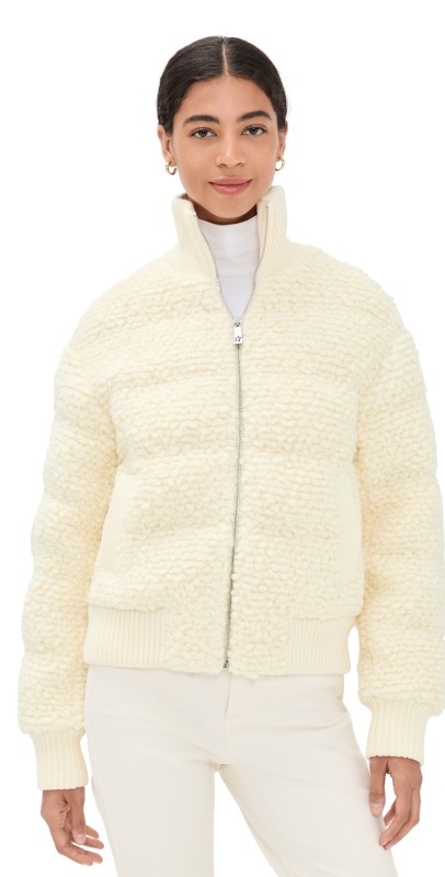 Perfect Moment Apres Padded Bomber Jacket Snow White