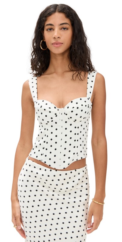 Runaway the Label Karlita Bustier White Polka