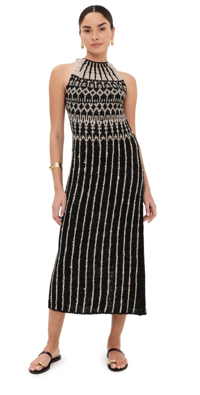 Altuzarra Cole Dress Black/Antique Pearl