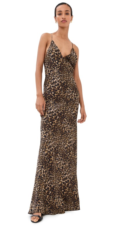 Nili Lotan Ira Gown Vintage Leopard Print