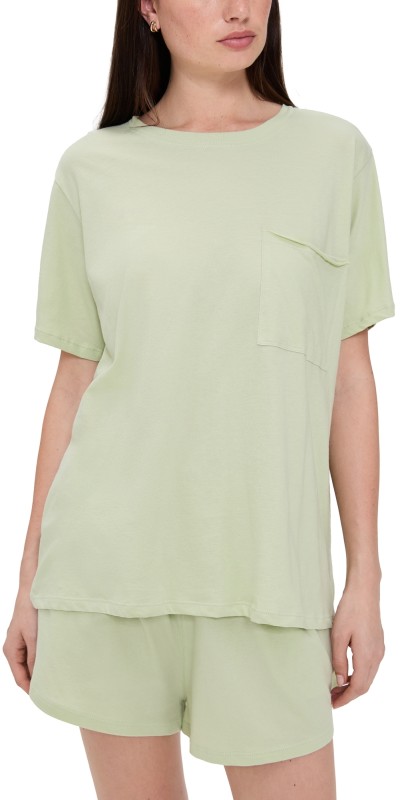 Lunya Pima Tee Short Set Ethereal Green