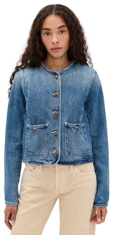 Veronica Beard Jean Andrea Jacket with Novel Buttons French Kiss